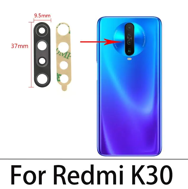 NEW Back Rear Camera Glass Lens Replacement Repair Parts For Redmi 9T K50 K40 Gaming K40S K20 K30 Pro S2 10X 5G K60 Go