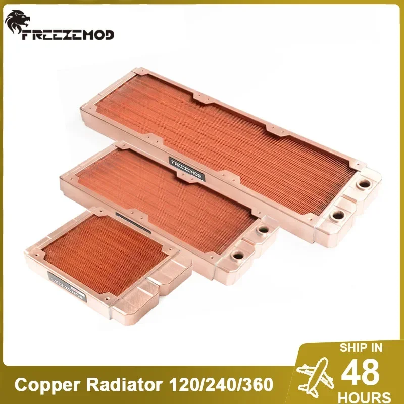 

FREEZEMOD Pure Copper Radiator 120/240/360mm PC Water Cooling Cooler Heatsink G1/4‘’ Thread 30mm Thickness