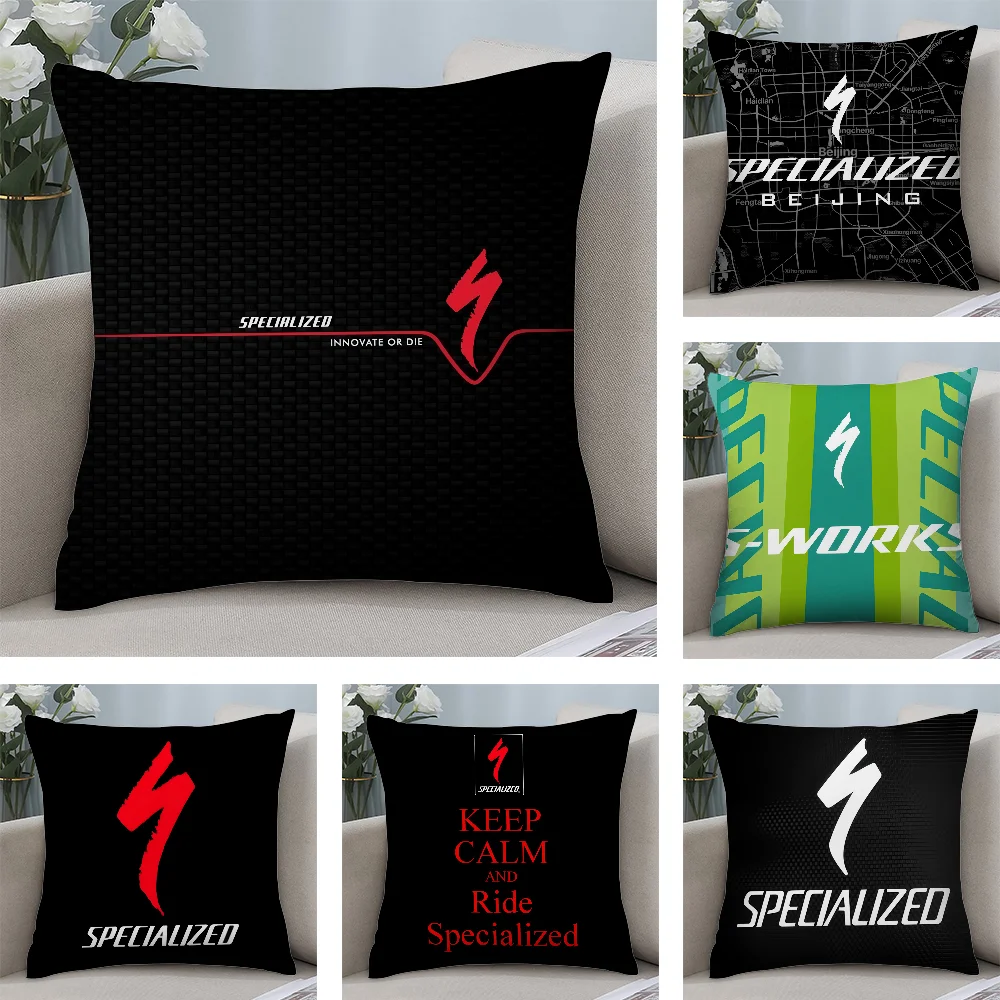 S-SpecializedS mountain bike Pillow Case Short Plush Pillow Covers Sofa Decorative Gift Home Double-sided Printing Cushion Cover