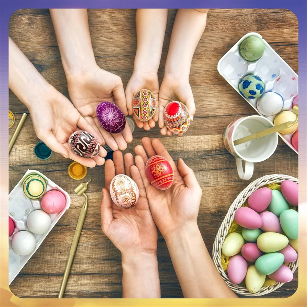 Набор из 3-х ручек для рисования Pysanka с горячим воском для декоративного искусства для пасхальных яиц, принадлежности Pysanky