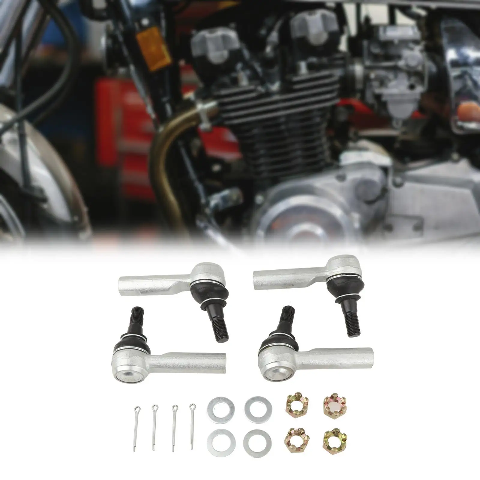 

4Pcs Tie Rod End Kit Heavy Duty Assembly Part Link Adjuster Component Spare Easy