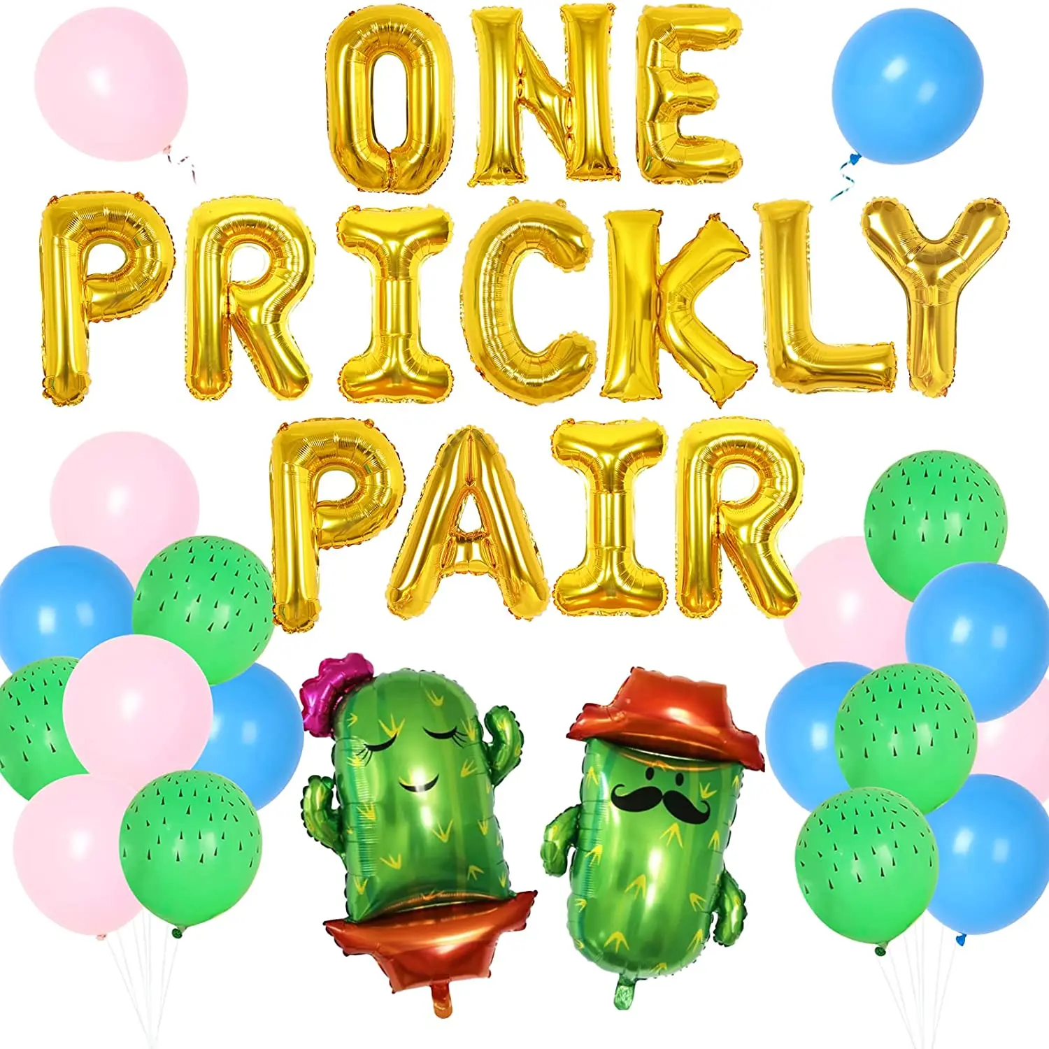 

Cactus Party Decorations for Twins, One Prickly Pair, Balloon Banner, Mexican Fiesta, First Birthday Party Supplies