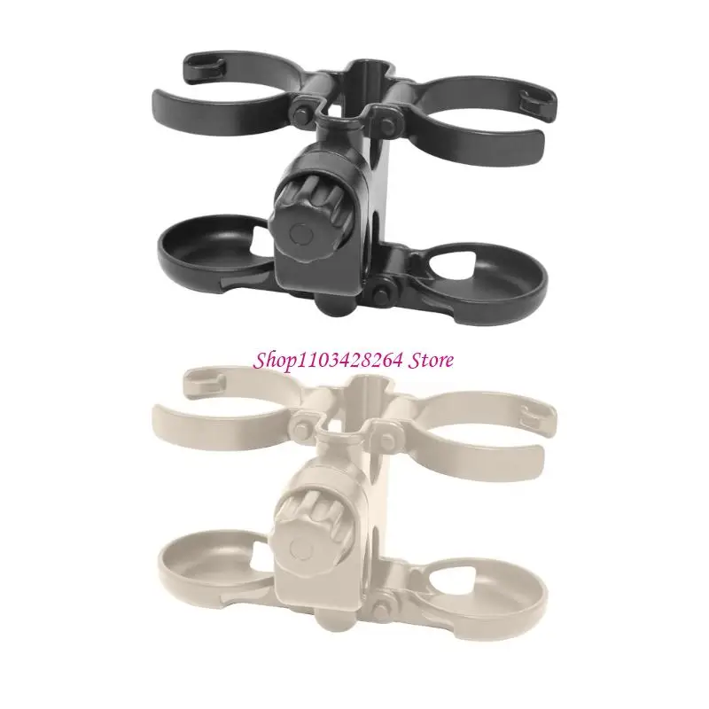 Rotating Clamp Strollers Cup Holder Double Compartment Phone Slot for Drinks Phones Lightweight Portable Design