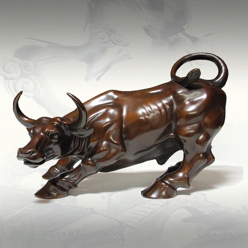 Good luck-- HOME Company business decorative Stock market bull Wall Street bronze  statue Mascot # art large