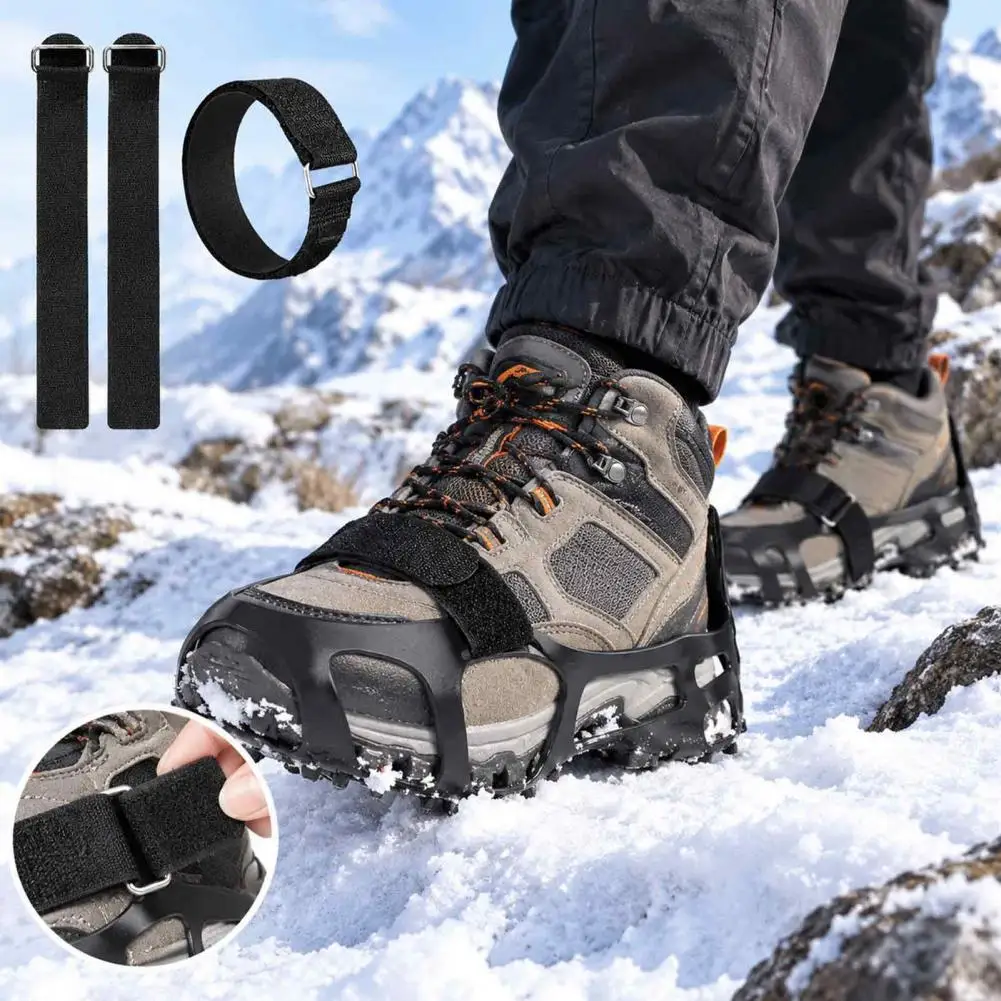 Adjustable Straps for Ice Cleats Adjustable Nylon Straps with Metal Buckles for Ice Cleats Hook Loop Fastening Straps for Ice