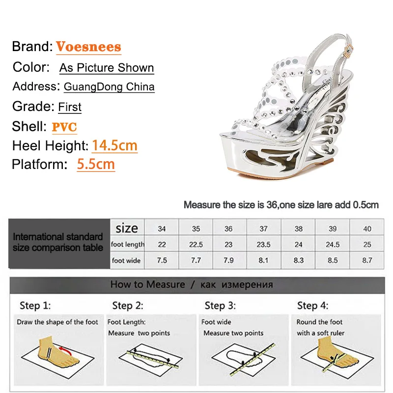 Voesnees Summer New Hollow Out Wedge Women\'s Pumps Shiny Sequins Fashion Party Shoes Club Heels Transparent Narrow Belt Sandals