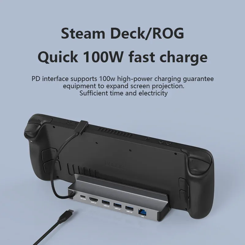 

Док-станция USB C для док-станции Steam Deck и ROG, 4K при 60 Гц DP, HDMI-совместимый Gigabit Ethernet-концентратор типа C