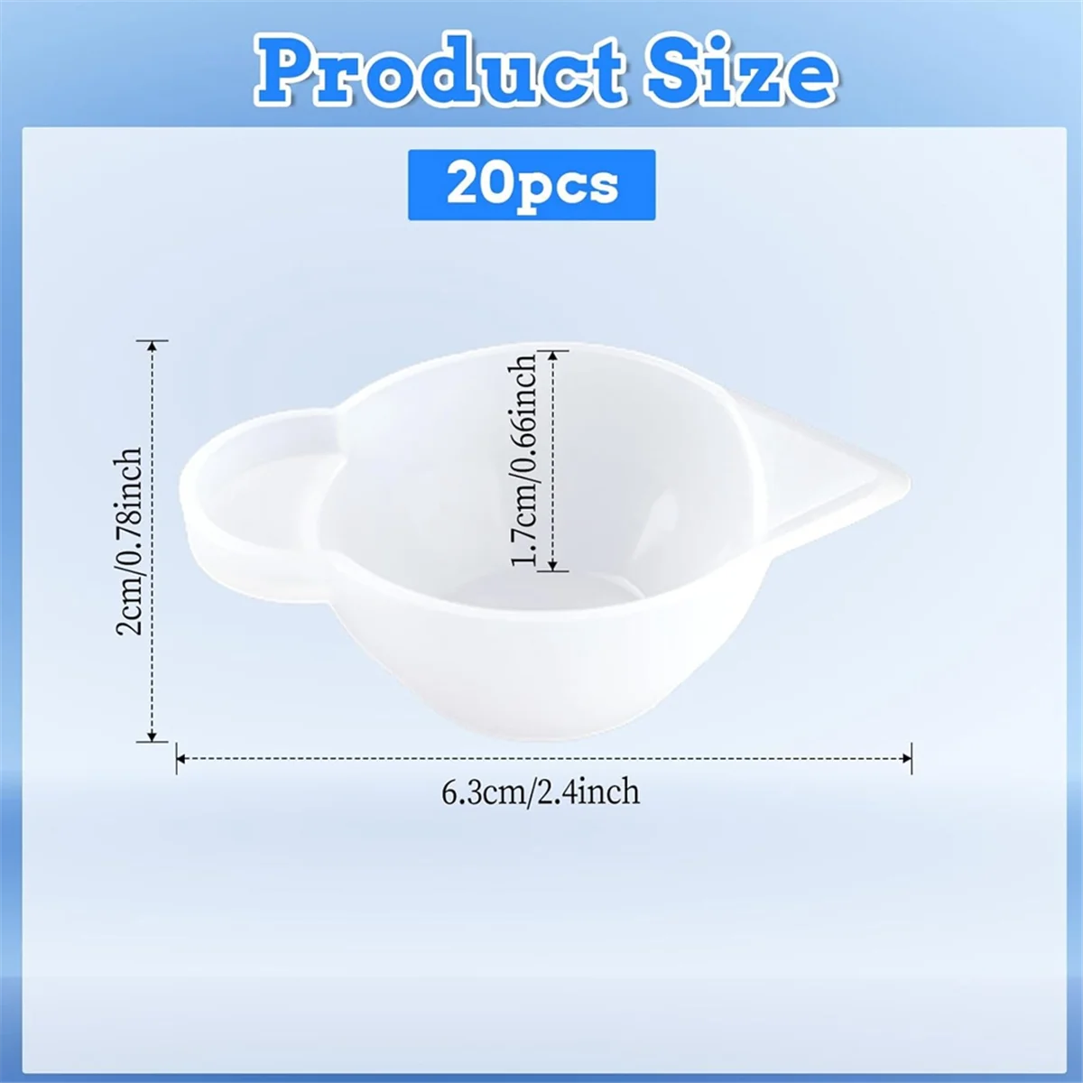 20PCS Resin Mixing Cups, Small Silicone Molds Cup Dispenser Mini Measuring Cups for Epoxy Resin Mixing, Jewelry Making