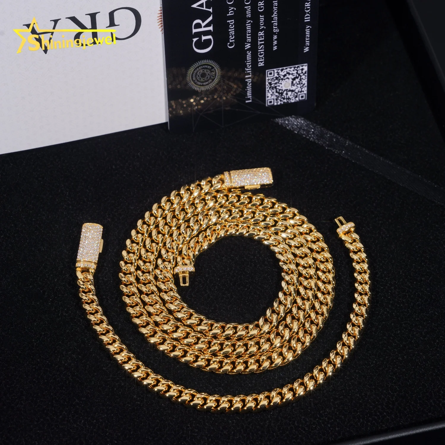 Price New Wholesale Stocks Hip Hop Jewelry 6mm Solid 925 Sterling Silver Moissanite Lock Stainless Steel Cuban Link Chain.