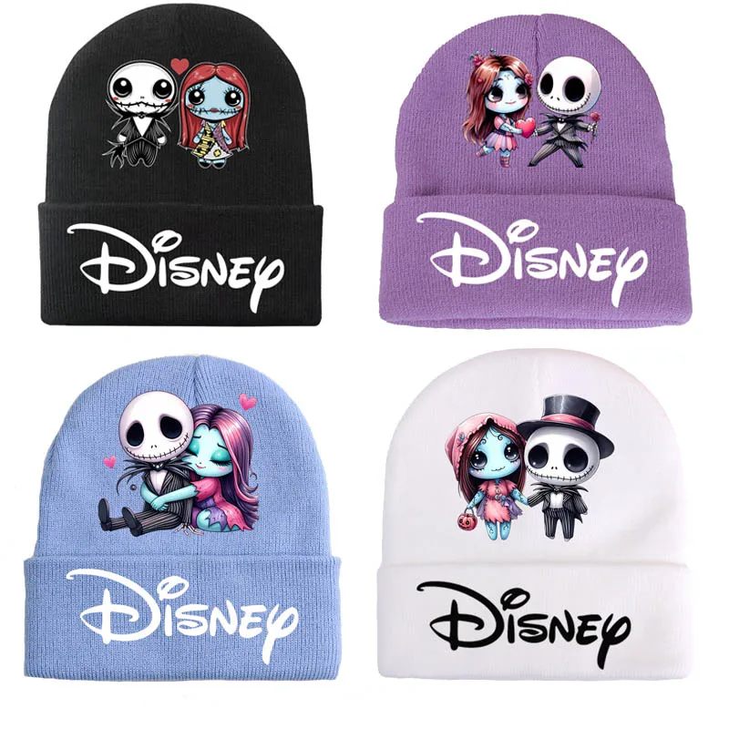 Disney\'s The Nightmare Before Christmas Jack Sally Winter Hats for Children\'s New Beanies Knitted Autumn Beanie Hats Casual Cap