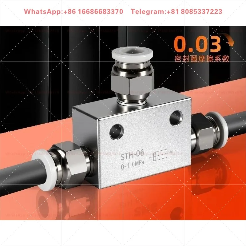 Aluminum Alloy Pneumatic Shuttle Valve STH-06 Three Way Logic High Pressure Air Flow Control Valve Pneumatic Circuit Parts