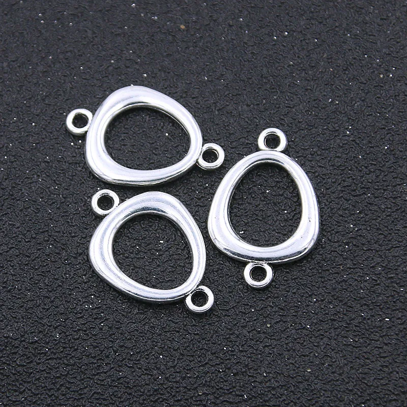 20PCS 18*27mm New Product Charms Geometry Two Color Metal Alloy Connector  Oval DIY Jewelry Accessories Marking Material