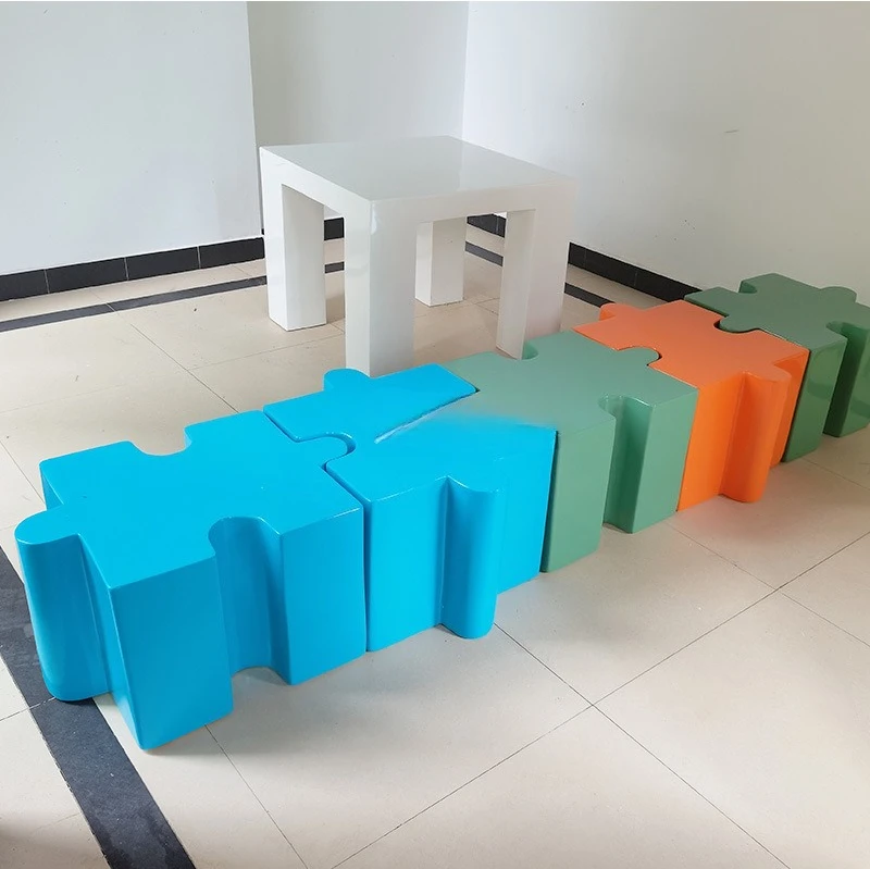 FRP table, chair and stool creative combination splicing shoe changing stool indoor simple furniture