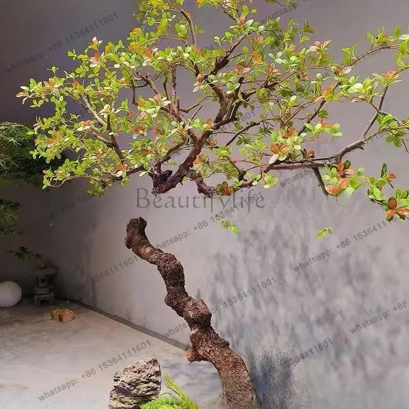 Artificial Green Plant Indoor Decoration Landscaping Floor Ornament Simple Fake Plant Chinese Tea Room Landscape
