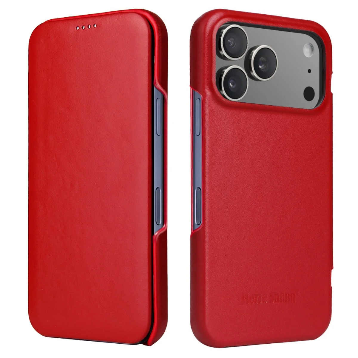 

Деловой чехол-раскладушка из натуральной яловой кожи для iPhone 17 Pro Max 17, защитная задняя крышка с беспроводной зарядкой и воздушной крышкой