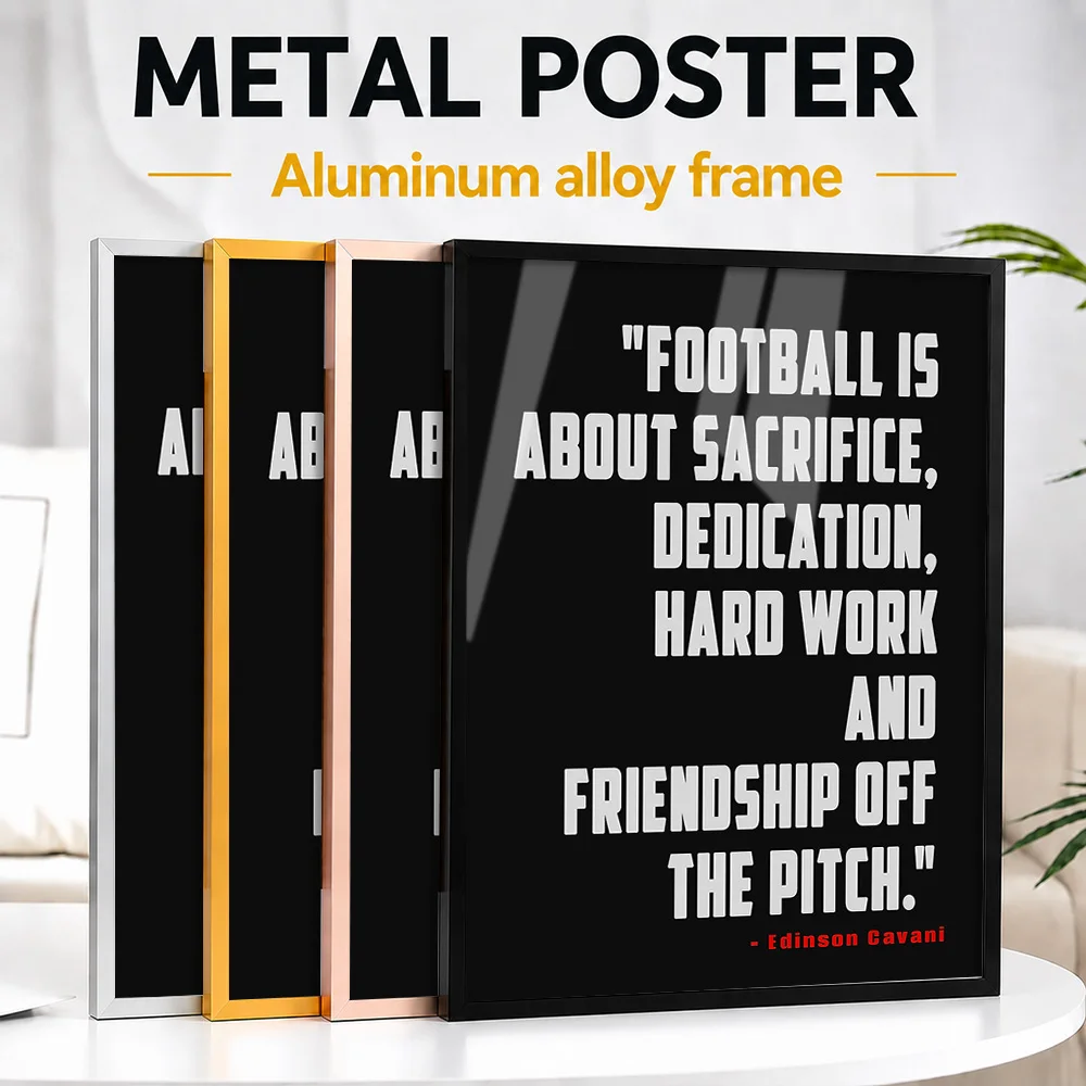 Edinson Cavani Metal Poster With Aluminum Alloy Frame Personalized Photo Bold Sports Style Wall Art For Study Memorable Fan Gift