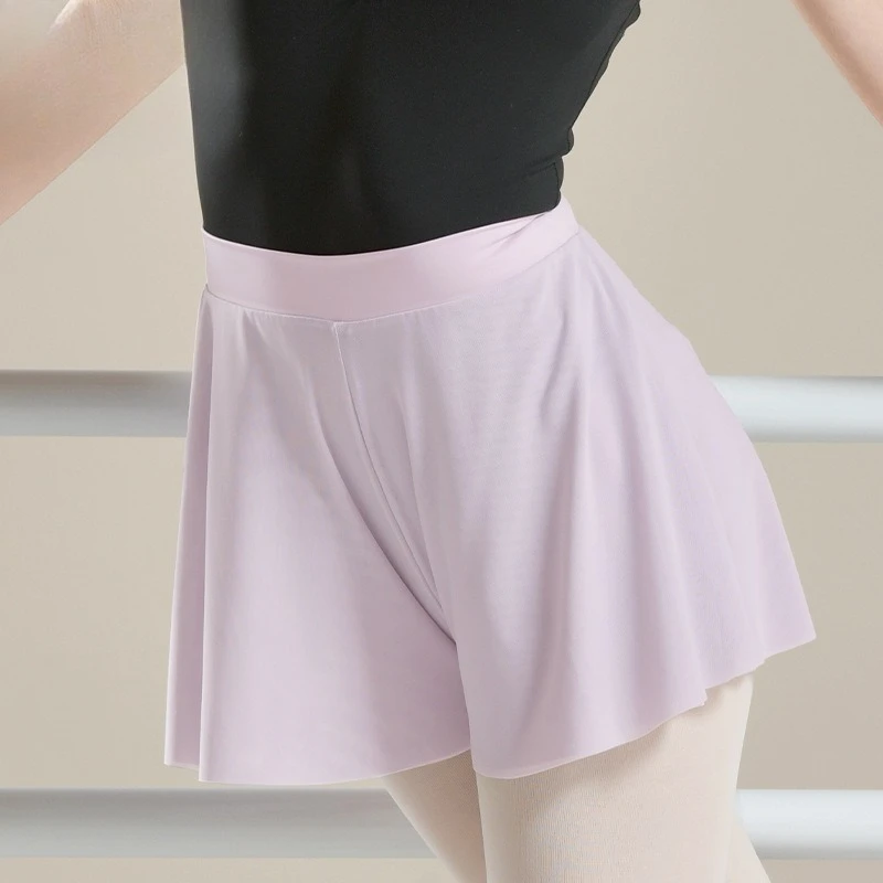 Women's Summer Classical Dance Practice Pants - Elastic Waist Soft Mesh Ballet Shorts for Adults