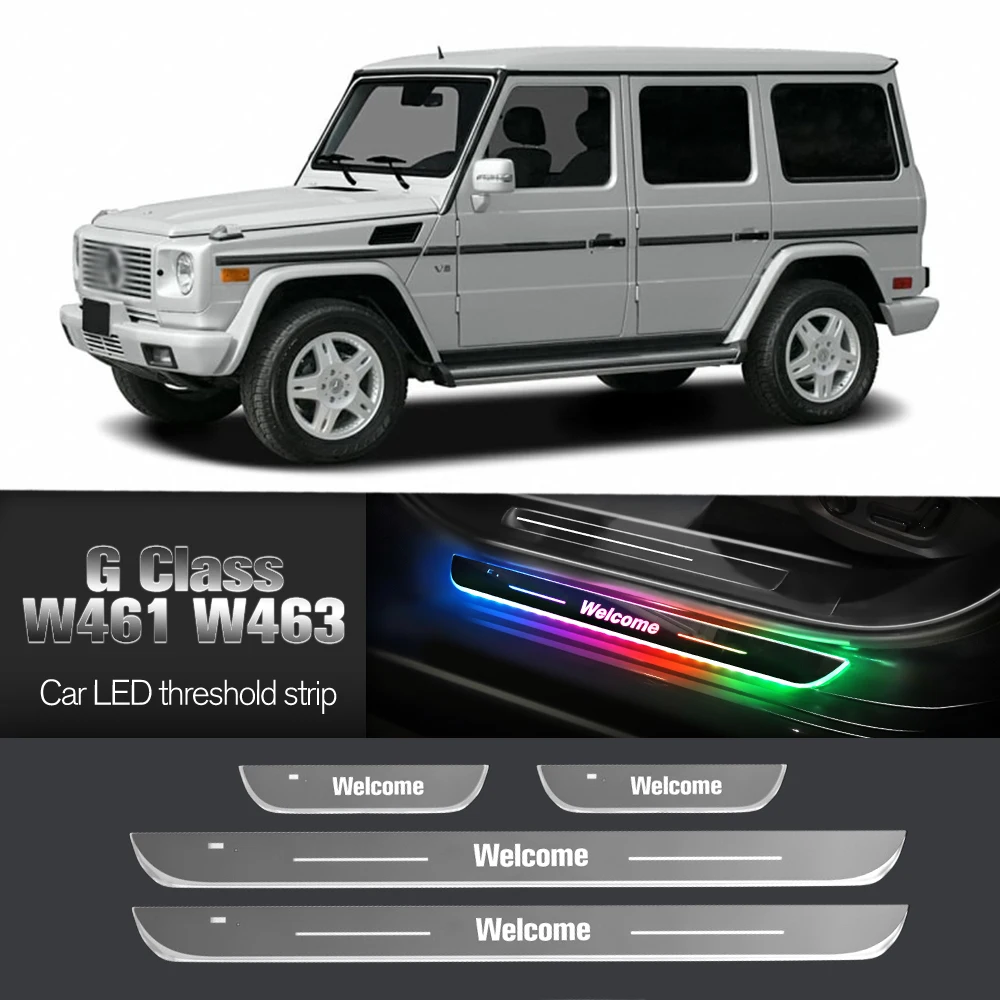 Car Door Sill Light For Mercedes Benz G Class W461 W463 1989-2023 Customized Logo LED Welcome Threshold Pedal Lamp Accessories