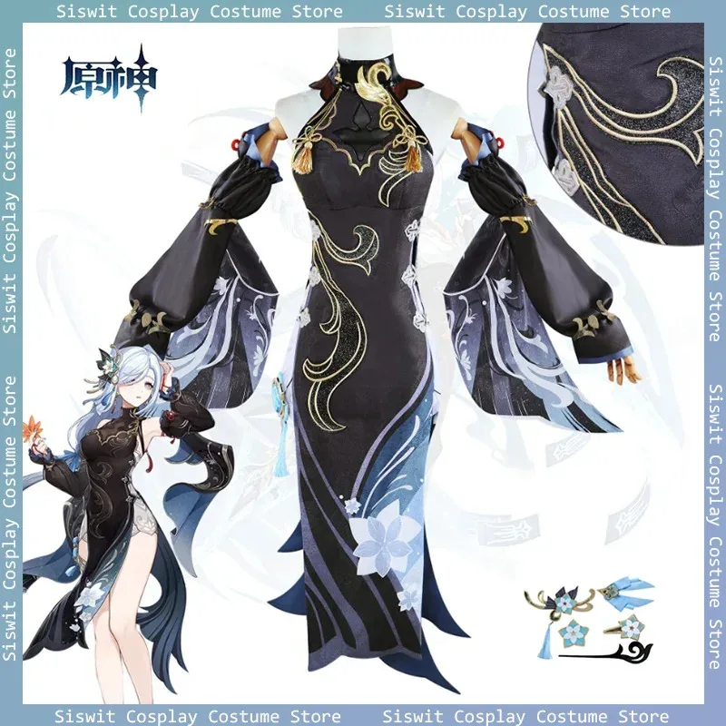 

Shenhe Cosplay Costume Genshin Impact Outfits Headgear Ear Clip Ornament Props Accessories Women Game Character Dress Up Uniform