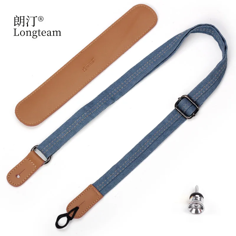 Sangle créative en denim pour ukulélé, bandoulière, ceinture de piano, sangle initiée rembourrée avec clou de queue