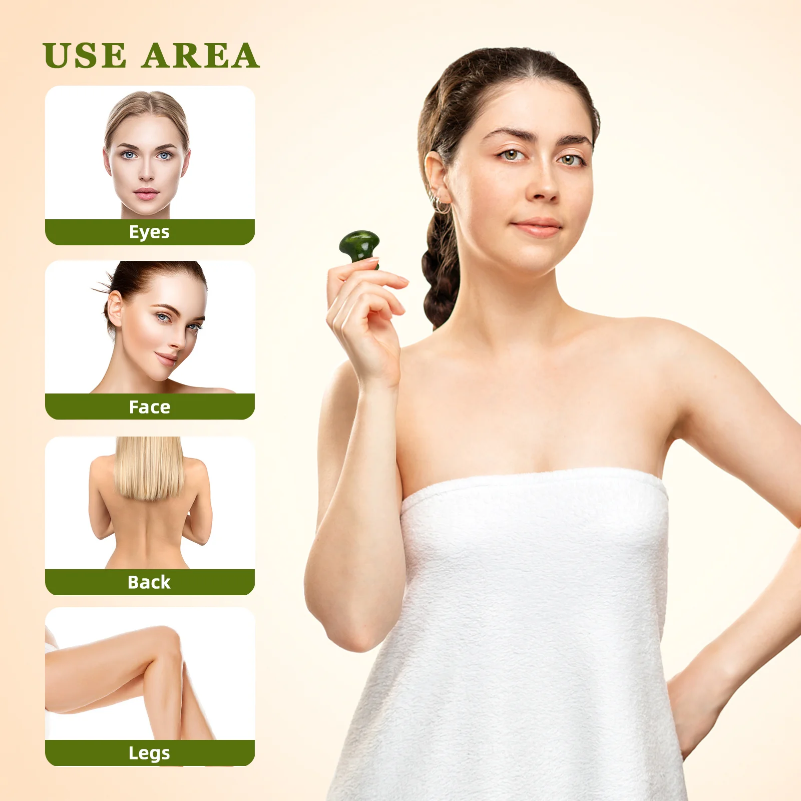 

2Pcs Facial Skin Massager Smooth Mushroom Stone for Daily Skincare Routine Detox and Firming Treatment Gua Sha Stone