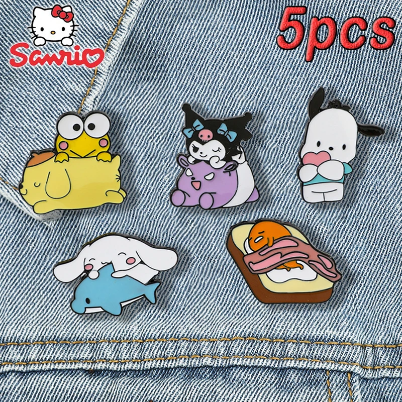 

Sanrio Anime Enamel Pins Disney Kawaii Hello Kitty Kuromi Metal Brooch Fashion Backpack Pin Accessory for Women Jewelry Gift