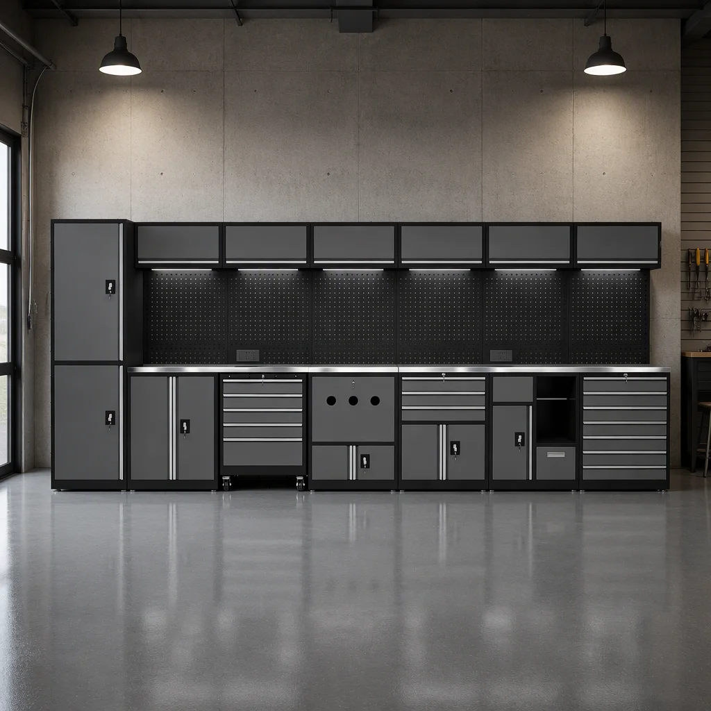 a forNew Design Heavy Duty Auto Repair Mechanic Tool Cabinet Station Modular Steel Garage Workbench Lockable Drawers