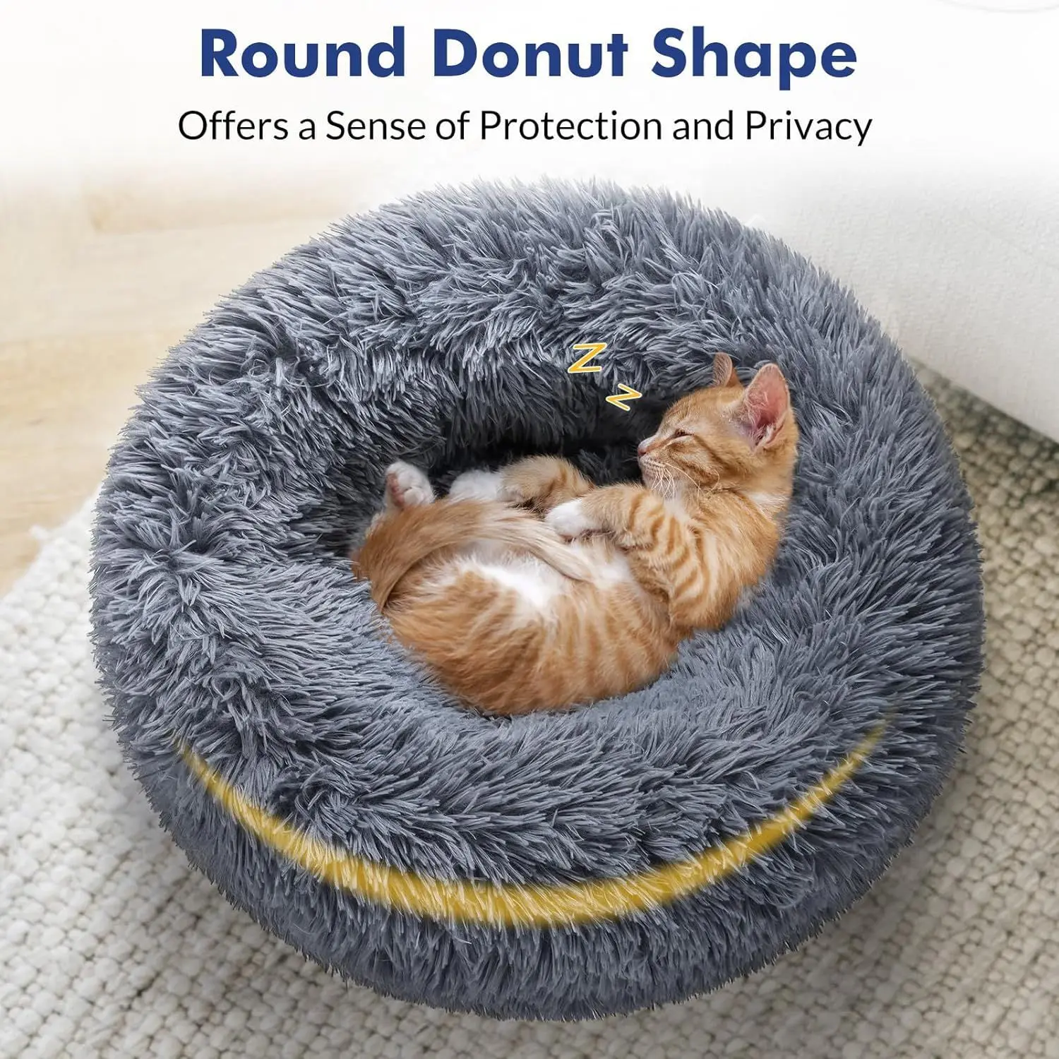 Cat Bed Long Plush Warm Sleeping Cat Nest Winter Pet Supplies for Sleeping Anti-slip Soft Plush Pet Bed for Cats Small Dogs