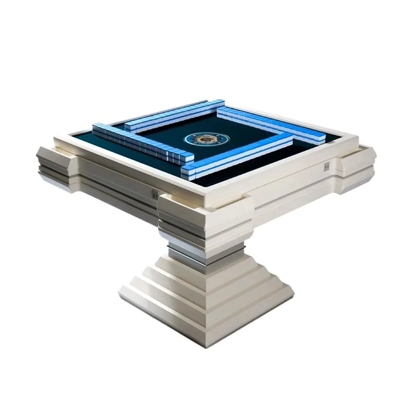 Tavolo da mahjong automatico di lusso leggero Villa domestica Tempo libero e intrattenimento Design moderno Elettrico multifunzionale di fascia alta