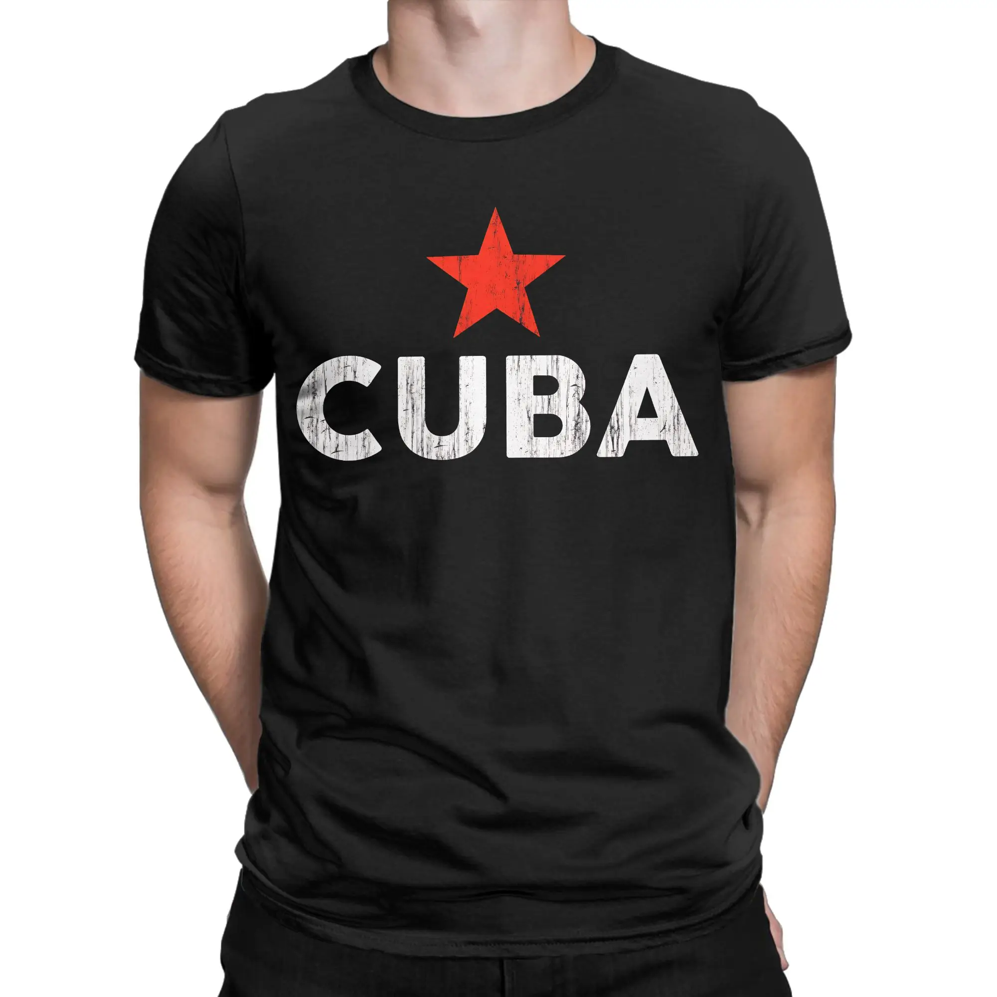 Make Cuba Great Again Cuban Flag Star T-Shirt Summer Classic T-Shirts Cotton Novelty Tee Shirt For Men Short Sleeve Casual Tees