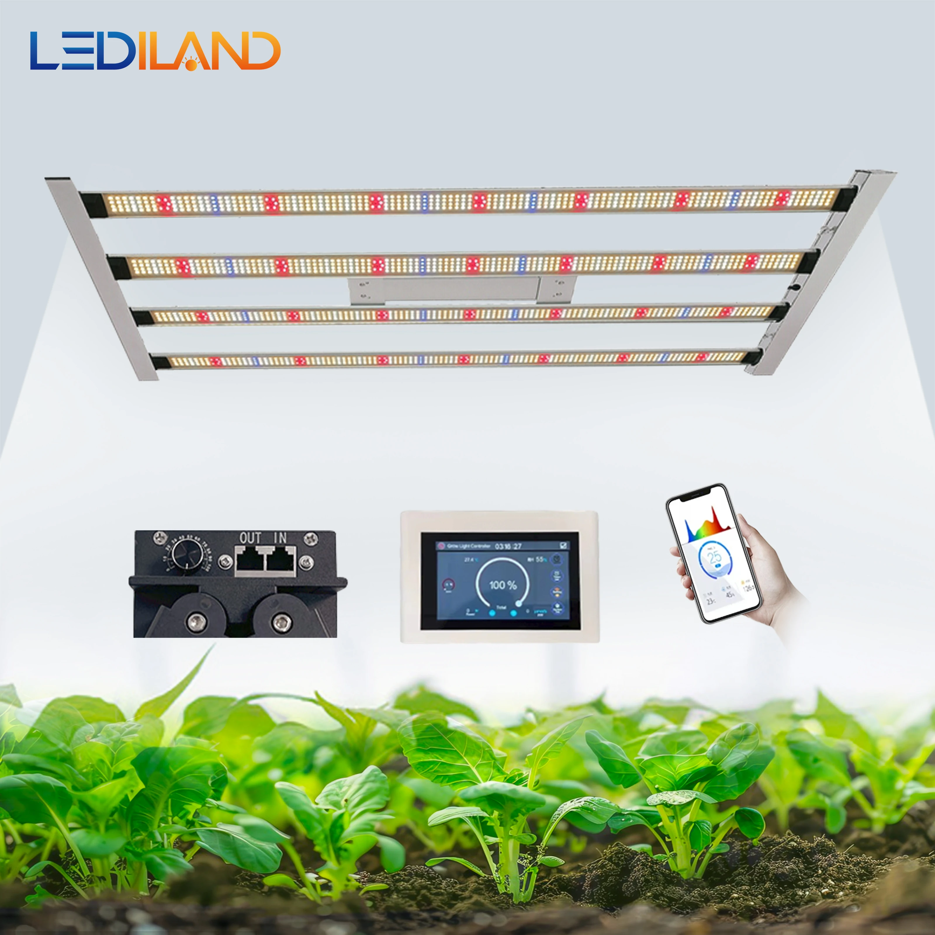 

Светодиодный фитосветильник LEDILAND 720W и 400W с регулируемой яркостью, полный спектр, для растений в период цветения, на чипах LM301H, класс защиты IP65, новинка