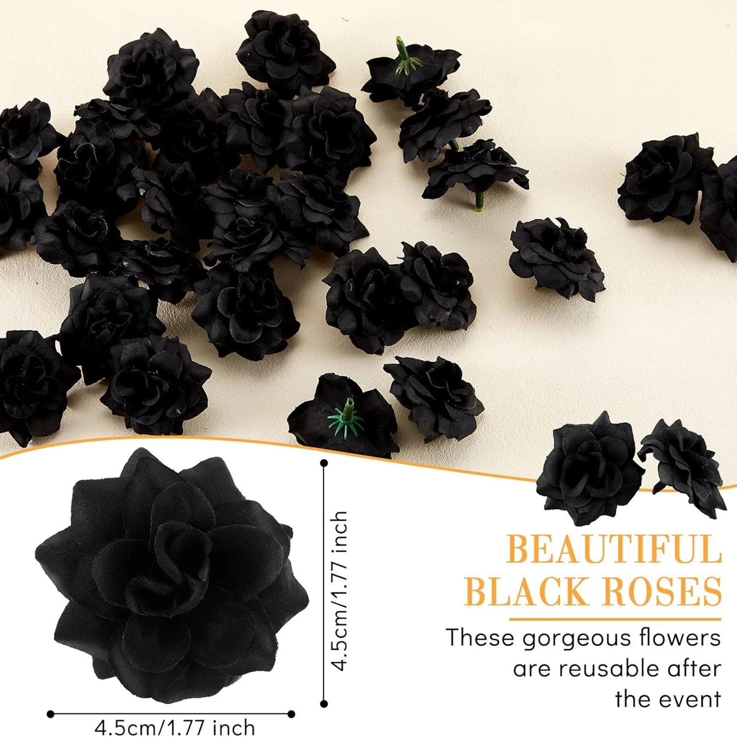 

50/100pcs Artificial Flowers Silk Rose Halloween Festival Wedding Bridal Bouquet Home Room Table Decor DIY Wreath Outdoor Garden