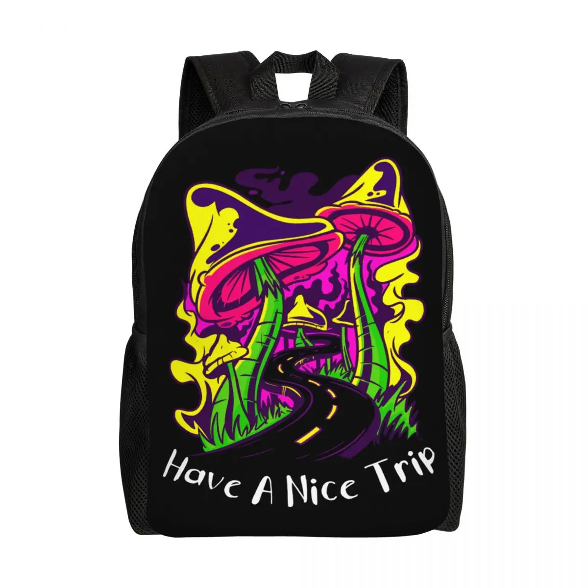 

Have A Nice Trip Magic Mushroom Backpack for Men Women School College Students Bookbag Fits 15 Inch Laptop Eat Psychedelic Bags