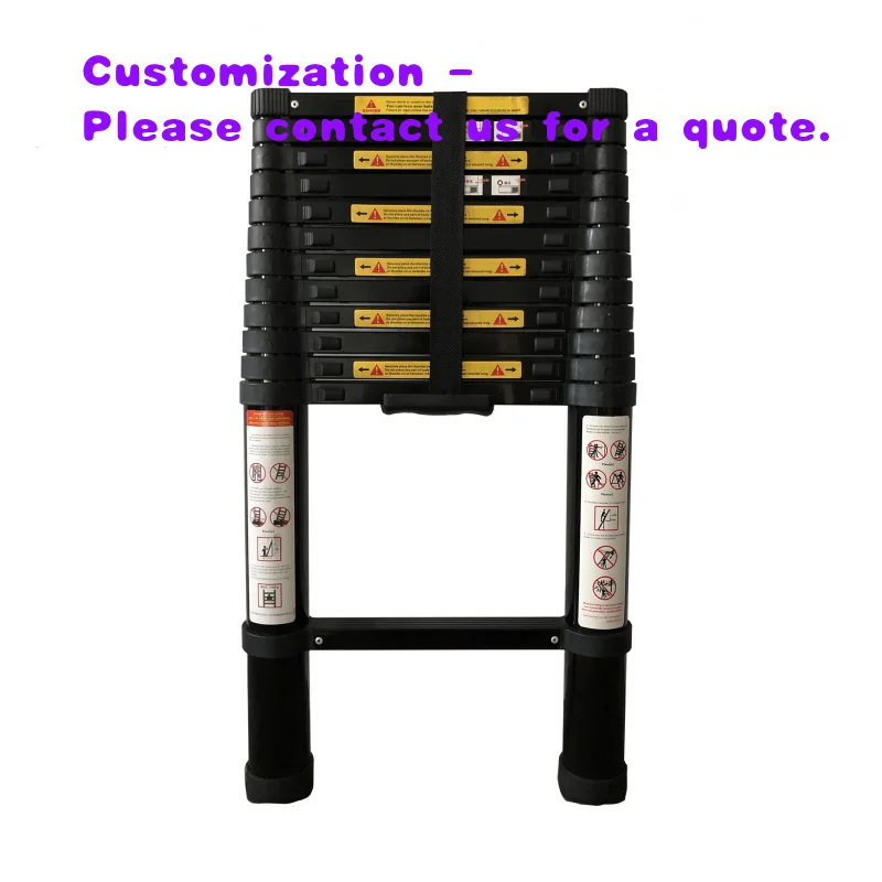 custom.12.5FT/3.8M Aluminum Telescopic Extension Ladder Industrial Design Collapsible EN131 Certified Directly From