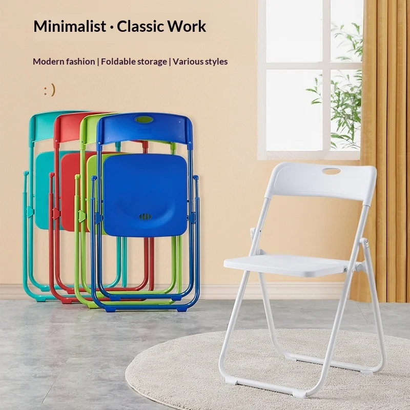 Portable Folding Dining Chair Stool Lightweight Backrest Foldable Seat Kitchen Bar Office Camping Dorm Furniture Living Room
