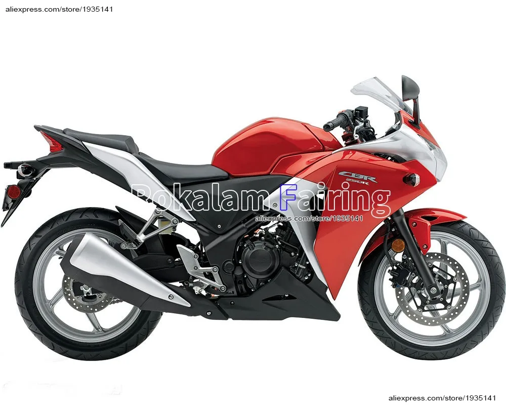 For Honda CBR250R MC41 2011-2014 CBR250 11 12 13 14 CBR250 R Red Black ABS Fairing Body Kit (Injection molding)