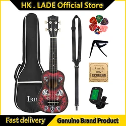 IRIN 21 Inch Ukulele 4 Strings Hawaiian Guitar Skull Guitarra Ukulele With Bag Strings Tuner Picks Guitar Parts & Accessories