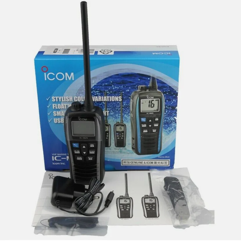 IC-M25 5W Portable Marine Radio VHF Handheld LCD Lightweight Waterproof