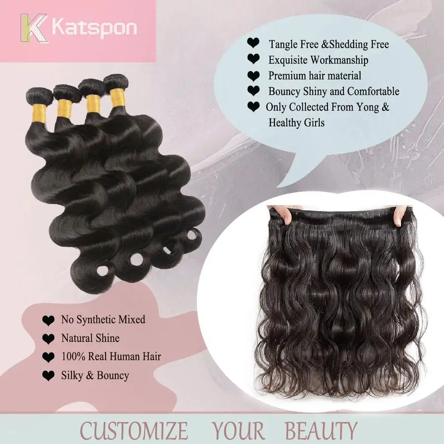 Human Hair Bundles 20 22 24 26 Inch Body Wave 100 Unprocessed Brazilian Virgin Hair 4 Bundles Human Hair Extensions Quick Weave