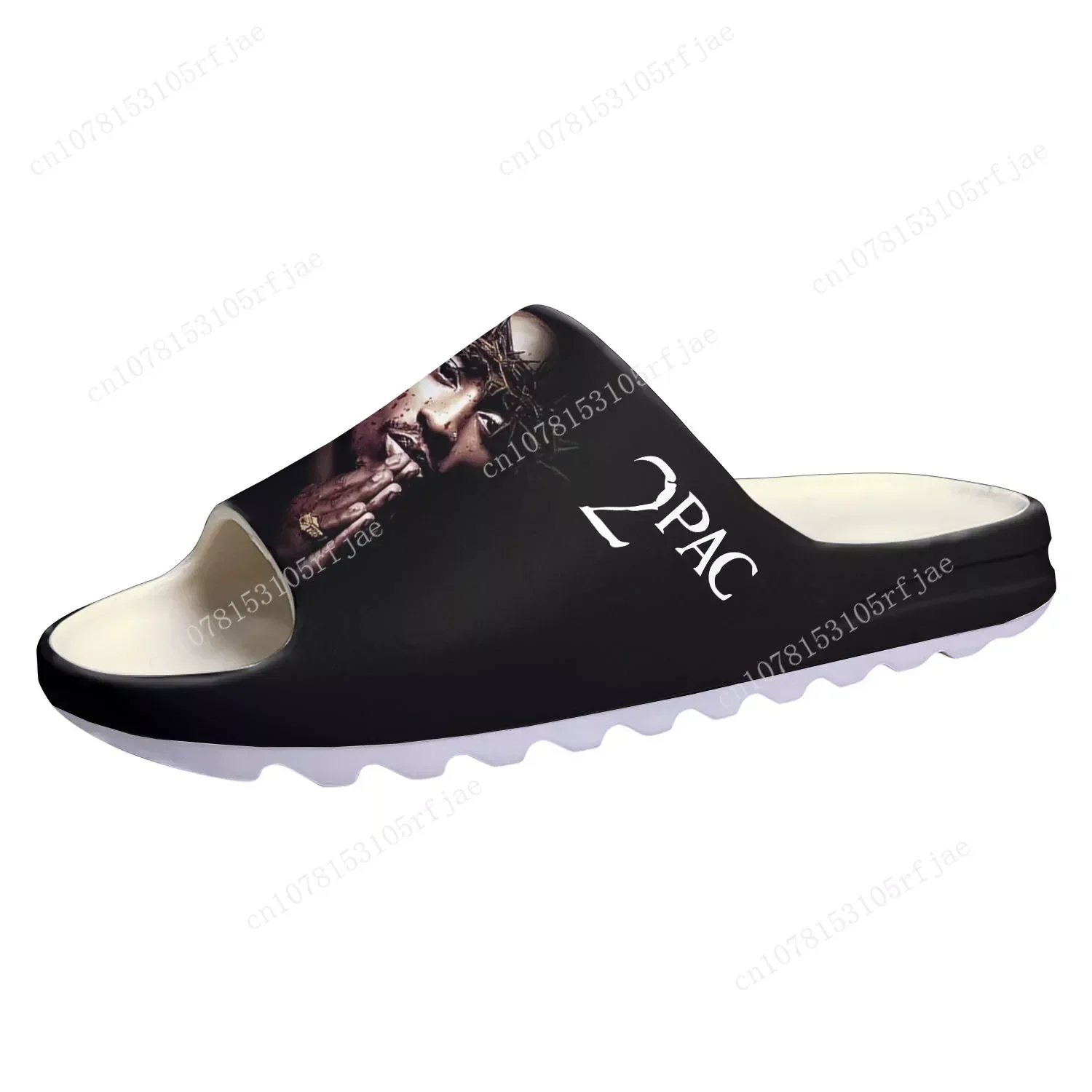 2Pac Hip Hop Rapper Tupac Soft Sole Sllipers Home Clogs Step on Water Shoes Mens Womens Teenager Customize on Shit Sandals Pop