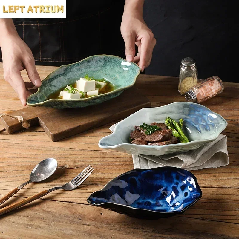 Japanese Kiln-changing Ceramic Flavor Dish Personalized Restaurant Hotel Oyster-shaped High-value Dessert Small Dish Dipping