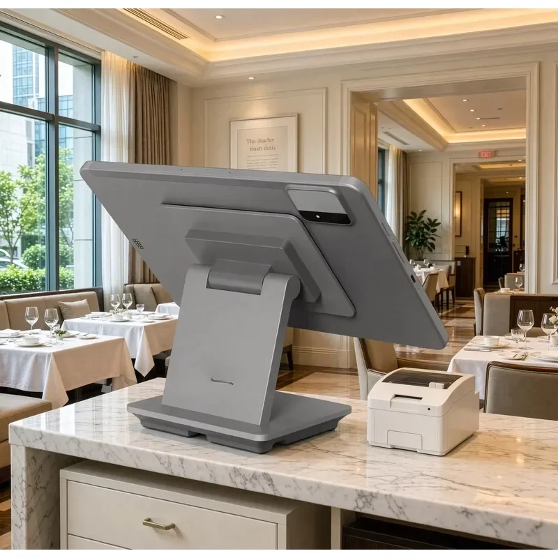 Pro Flat Panel with Base/80mm Printer, Flat Panel POS System Cash Register with Battery