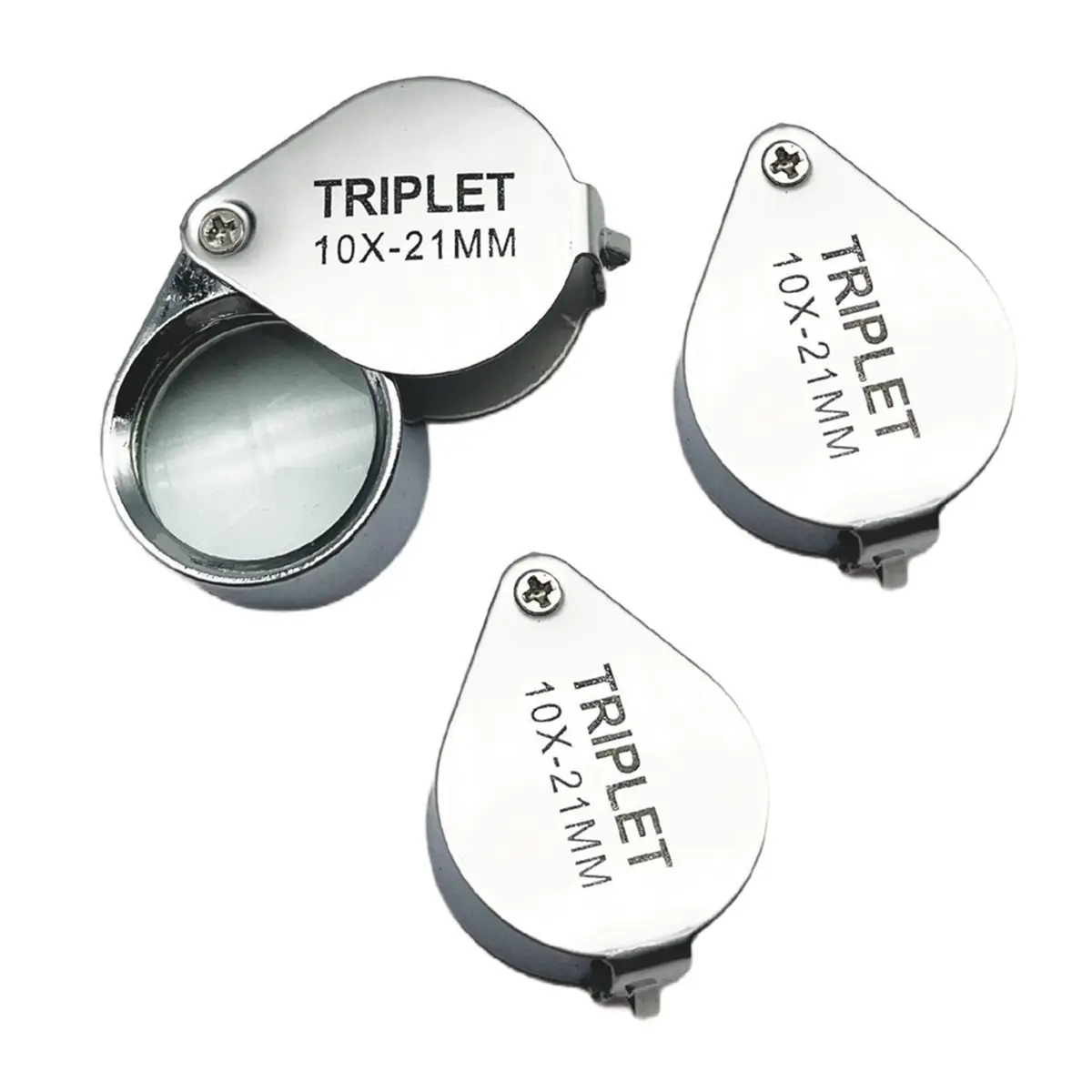 《TOP RATED》21mm Jewelers Eye Glass Tool 10/20/30X Pocket Loupe Magnifier Foldable Triplet Wide View Jewelry Magnifying Glass 10X