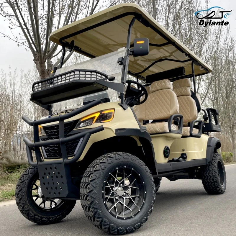 2025 New 4+2 Seat Adult Multi-Function Electric Golf Cart with Customizable Speakers and LED Ambient Lights
