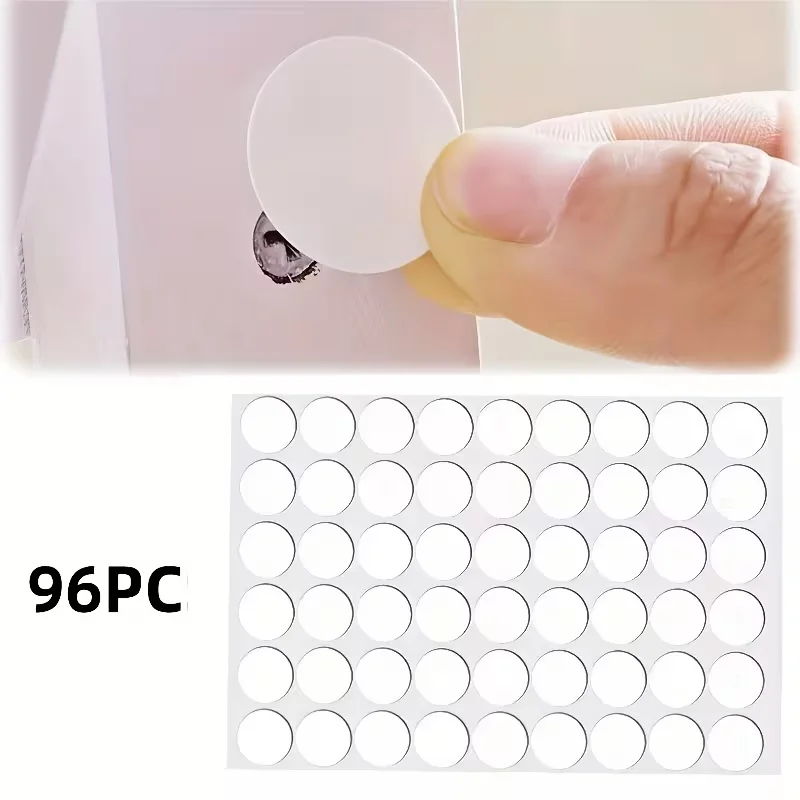 96Pcs Dust-proof sticker Sided Adhesive Tape Dots Refillable Round No Traces Strong Waterproof Sticker Household Office Supplies