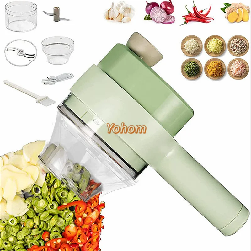 

New Electric Garlic Crusher Garlic Mud Artifact Garlic Crusher Cut And Pull Garlic Mixer Multifunctional Vegetable Cutter Peeler