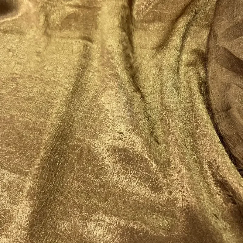 Gold Soft Glossy Silk Embossed Jacquard Poplin Fabric Design Sewing Material Wedding Dress Garment Wide 150cm Sold By The Meter