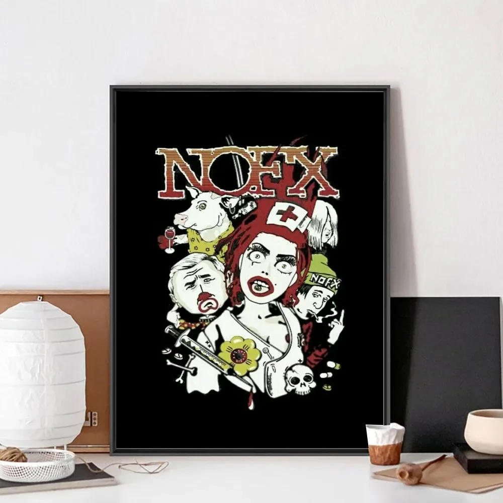 Punk Band NOFX Poster No Framed Poster Kraft Club Bar Paper Vintage Poster Wall Art Painting Bedroom Study Stickers