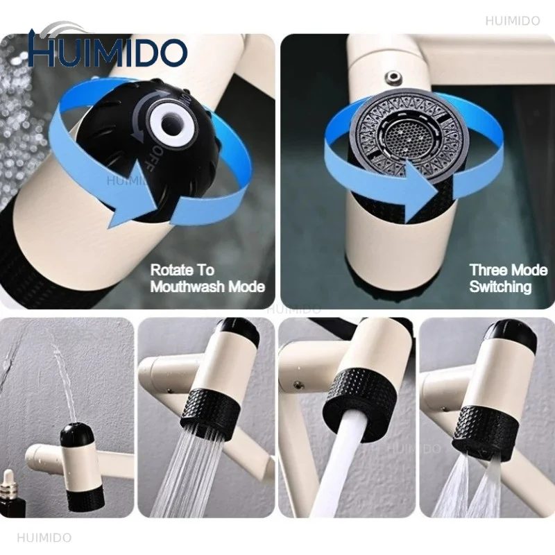 Multi Functional Basin Faucet Rotation Hot And Cold Mixer Desk Mounted Tap Stream Sprayer Water Upwards For Bathroom