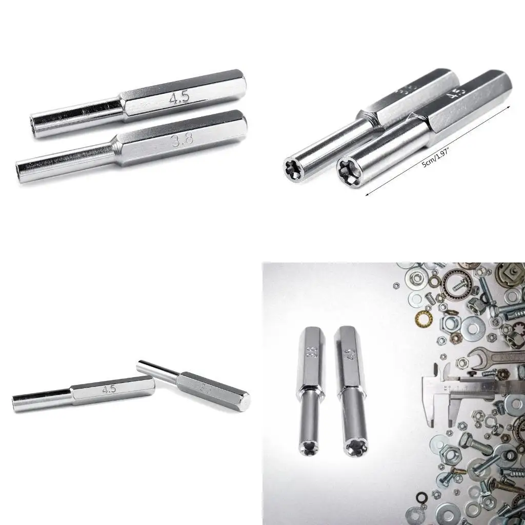 

652F Security Screwdriver/Bit Steel 3.8mm & 4.5mm Screwdriver Security Game Bit 2pcs